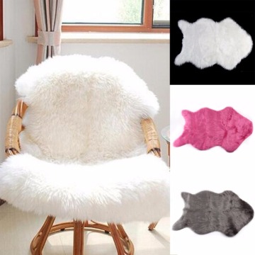 Sheepskin Washable Carpet Warm Hairy Seat Pad Fluffy Rugs Faux Fur Mats Floor Chairs Sofas Cushions throw blanket blankets