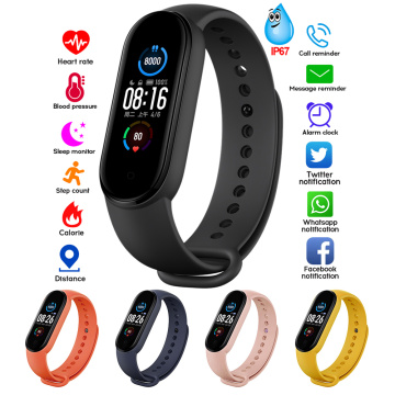 IP67 Waterproof M5 Smart Band Fitness Tracker Smart Watch Bracelet Heart Rate Blood Pressure Smartband Monitor Health Wristband
