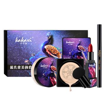 Mushroom Head Air Cushion BB Cream Makeup Set Liquid Foundation Lipstick Concealer Powder Eyebrow Pencil Makeup Kits With Puff