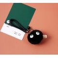 Cute Small Black Charcoal Ball Plush Key Chain Wizard Key Chains Japan Anime Keyrings Lovely Pendant for Girls Bag Jewelry