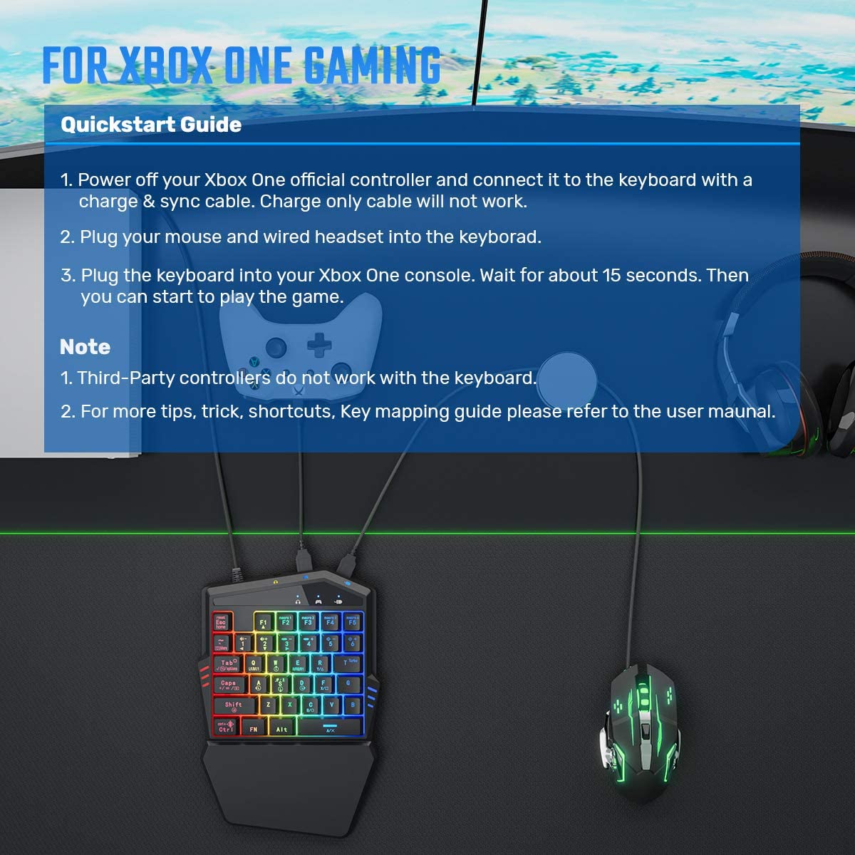 iFYOO Gaming Keyboard and Mouse Combo (Converter Build in) for PS4, PS3, Xbox One, Nintendo Switch, Xbox 360 Call of Duty/PUBG