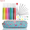 35 Styles New Set Crochet Hook Set With Yarn Knitting Needles Sewing Tools Set Knit Gauge Stitch Holder Hook For Knitting