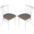 Modern Dining Room Chairs Set of 2 High Back Vintage Chair with PU Leather Seat & Iron Frame Industrial Side Upholstered Chair