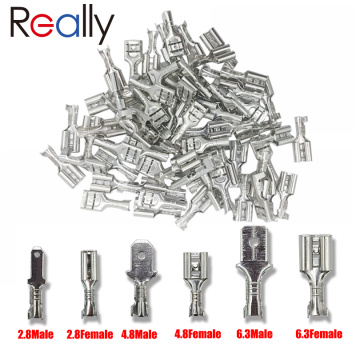 Really Quick Splice 2.8mm 4.8mm 6.3mm Male and Female Wire Spade Connector Wire Crimp Terminal Block with Insulating Sleeve