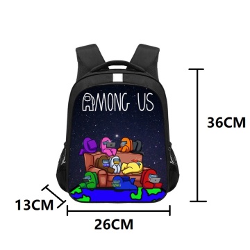 School Bags 13inch Mochila Infantil Games Among Us Printing Reflective Strap for Outside Safety Warning Light Backpacks