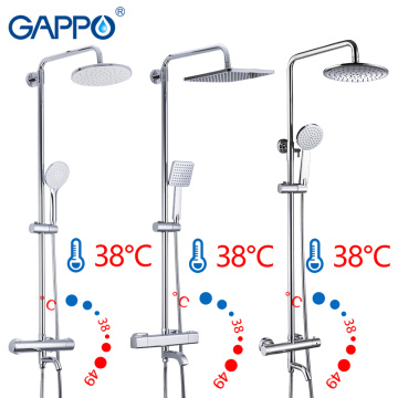 GAPPO Sanitary Ware Suite bathroom thermostatic shower faucet bath shower mixer set waterfall bathtub faucet rain shower head