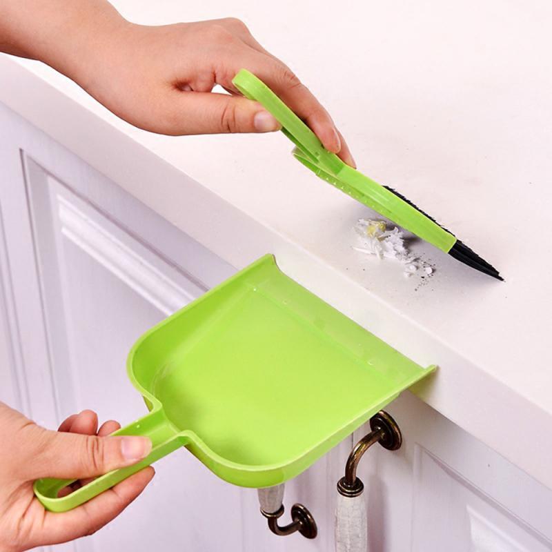 Mini Sweeping Brush Cleaning Small Broom Pan Set Home Office Table Cleaning Tools Desk Portable Pan Panited Set