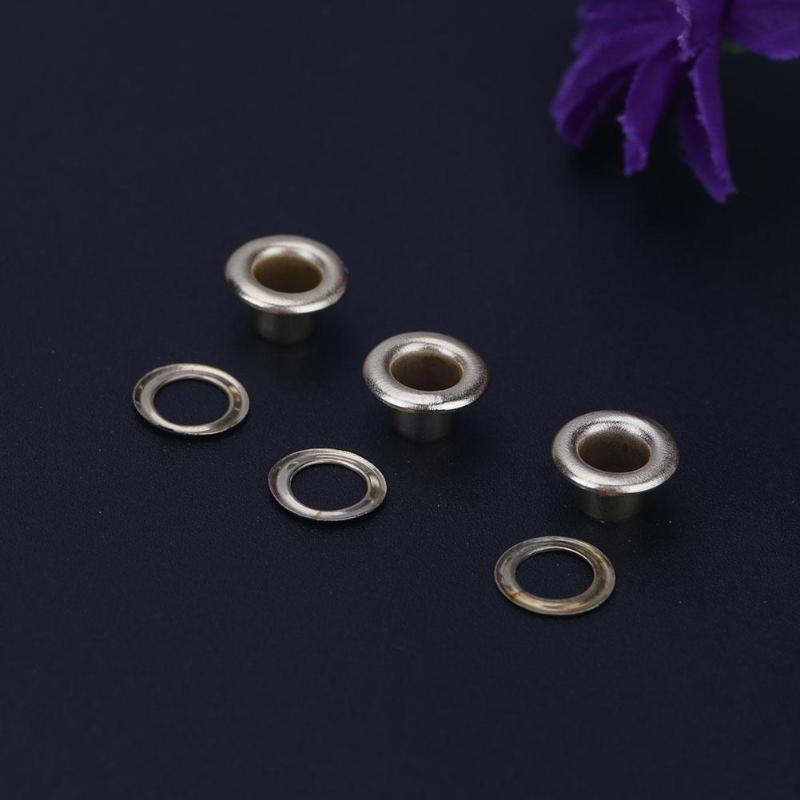 100sets Metal 4/5/6/8mm Round Inner Hole Shoes Garment Clothes Eyelets Appare Eyelet with Washer Leather Craft Repair Grommet