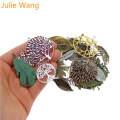 Julie Wang 10PCS Randomly Send Life Tree Leaf Feather Charms Antique Color Necklace Bracelet Jewelry Making Accessory
