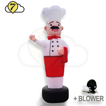 Chef Inflatable Tube Sky Puppet Tube Man Air Puppet Wind Flying Air Sky Tube Promotional Balloons Advertising Waver cook