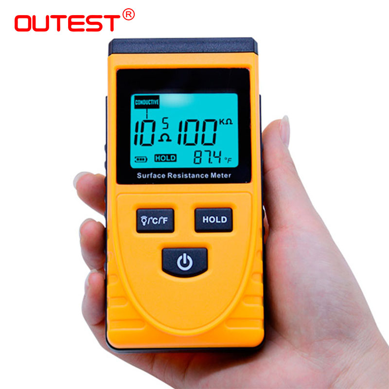 OUTEST Surface Resistance Meter Handheld Earth Resistance Meter Lcd Display Ohm Meter Come With Ground Wire GM3110
