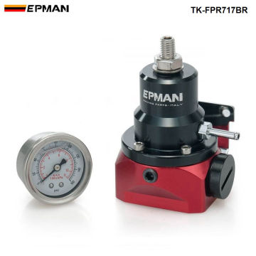EPMAN jdm Adjustable FPR Fuel Pressure Regulator (with 160psi Gauge/No with) AN10 Fitting For Cherokee XJ 84-05 TK-FPR717BR
