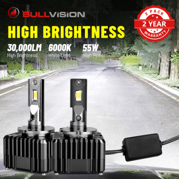 BULLVISION HID Headlights D1S D2S D3S D4S D5S D8S 30000LM CSP Chips 55W Ballast Car Xenon Lamps Compatible Headlamps D1R D2R D3R