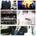 7 Colors Programmable Mini LED Digital Rechargeable Scrolling Name Message Tag Sign Adjustable 4 levels Brightness Chest Card