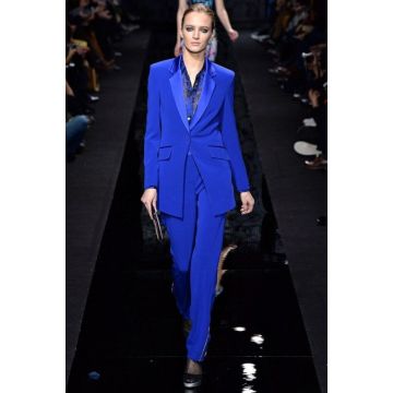 New Designs Womens Royal Blue Formal Pants Suits for Weddings Tuxedo Ladies Business Office Suits Blazer Custom Made W42