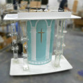 Clear Church Podium Accept Customized logo Foyer Furniture Church Furniture Crystal Column