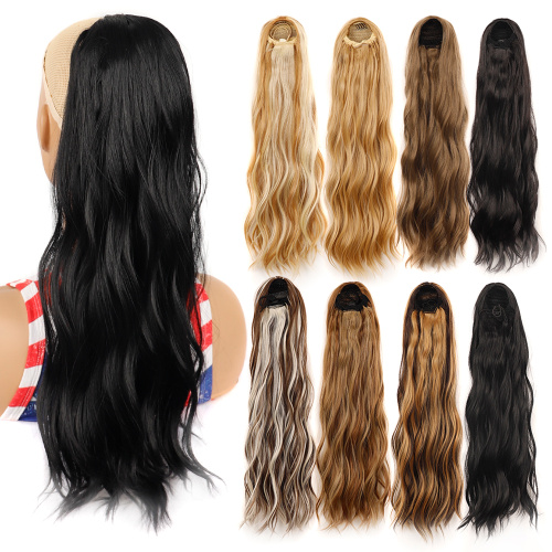 Alileader Top Grade Long Curly Ponytail Heat Resistant Fiber Water Wavy Ponytail Synthetic Clip In Hair Extension Supplier, Supply Various Alileader Top Grade Long Curly Ponytail Heat Resistant Fiber Water Wavy Ponytail Synthetic Clip In Hair Extension of High Quality