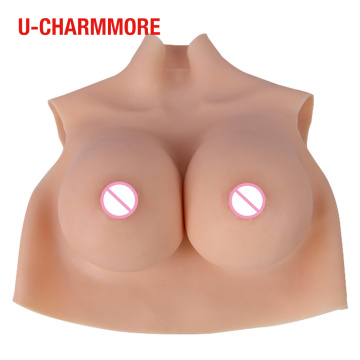 U-CHARMMORE Silicone Breast Forms Crossdresser Cotton Filling Realistic Artificial Fake Boobs Transgender Food Grade