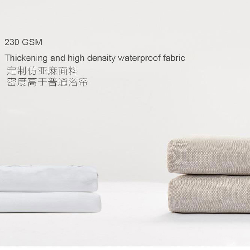 Japanese Fabric Shower Curtains Thicken Imitation Linen Waterproof Bath Polyester Bathroom Luxury Hooks Gold Vintage washable