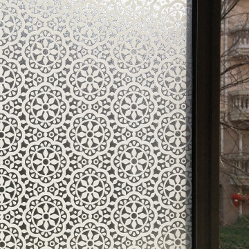 Mul-Sizes Decorative Privacy Window Film Static Cling Adhesive Film Stained Htv Vinyl Window Glass Stickers Heat Insulation