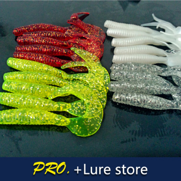 Free shipping Promotion!! HOT!! 50PCS 8cm fishing lure maggot Grub Soft Lure Baits soft Worms mixed color Fishing Lures