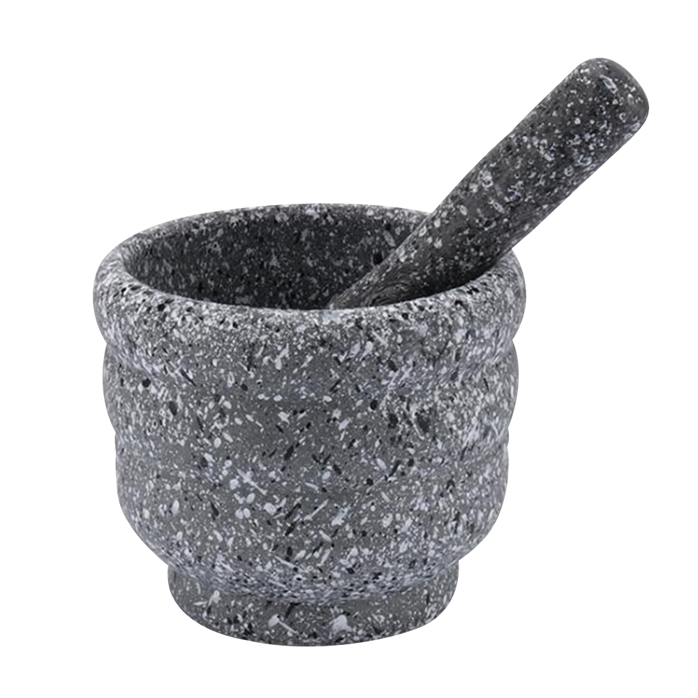 Pestle Grinder White Granite Grinder Mortar Grinding Bowl Garlic Press Herb Pepper Mixing Pot Kitchen Tool 2