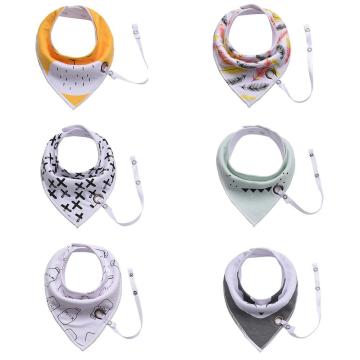 Baby Triangle Towel Pure Cotton Double-deck Baby Bib With Chain Thick Water Absorption Newborn Fashion Scarf Bib Kids' Things