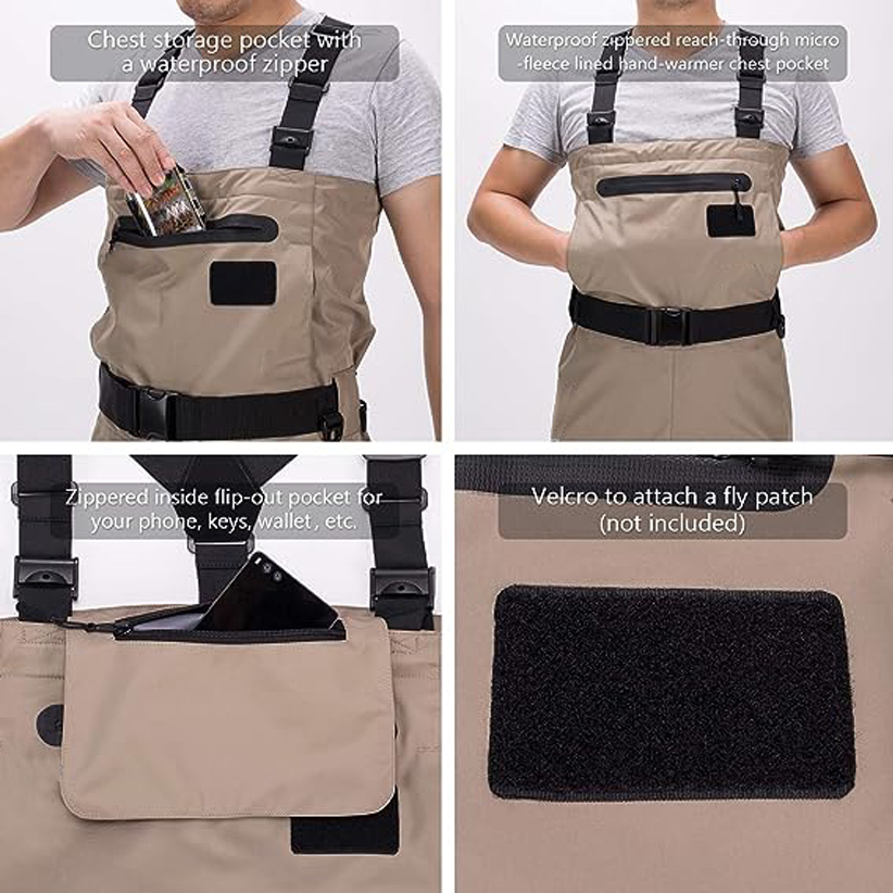 Mens Breathable Lightweight Chest And Waist Convertible Waders Jpg