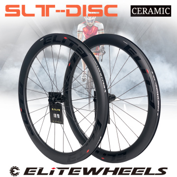 ELITEWHEELS SLT Road Disc Carbon Wheels Ceramic Bearing Center Lock Hub 24-24H Disc Brake Rim Cyclocross Road Cycling Wheelset