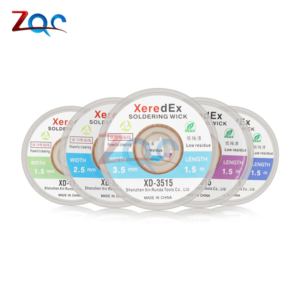 1.5m Solder Wick Desoldering Braid Wire Solder Remover Width 1.5/2.0/2.5/3.0/3.5mm for Welding Iron Station