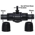 KESLA 2PCS Garden 16mm to 4/7mm Hose Tee Connector w/ Thread Lock Irrigation Water Adapter PE Tubing to 1/4'' Hose Joint