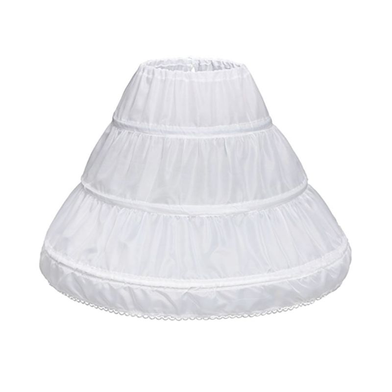 Children Princess Skirt Petticoat Girls Wedding Dress with Hoop Skirts Accessories Drawstring Adjustable Waist Lining 50PE