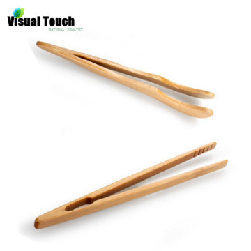 Visual Touch Bamboo Wooden Food Toast Tongs Toaster Bacon Sugar Ice Tea Leaf Salad Home Tweezer