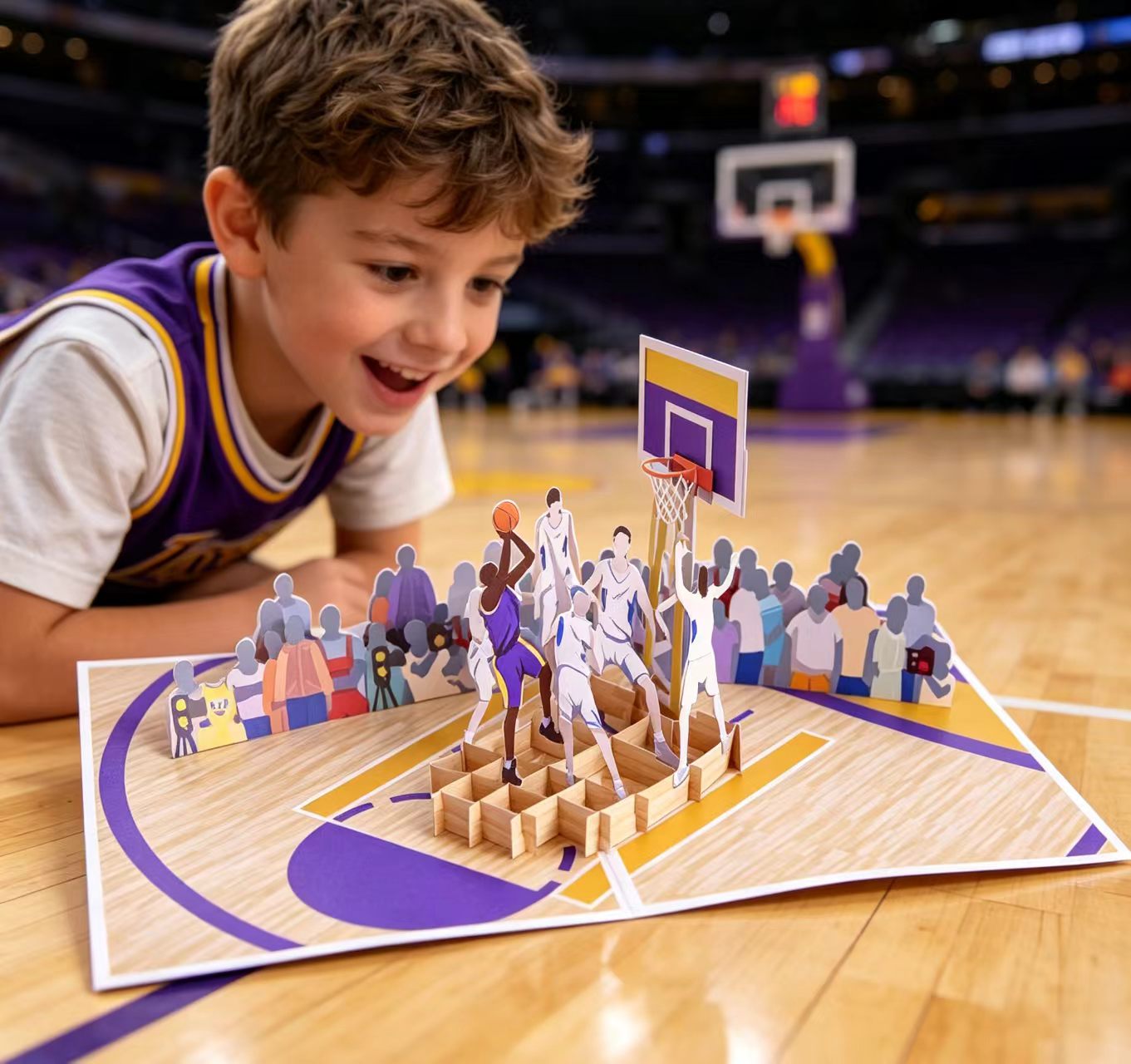 3d pop up basketball greeting card