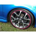 1x Car Wheel Rims Rubber Protector Tyre Stying Moulding Sticker Pink 8M Waterproof Decoration Strip For SUV Bus Van Truck