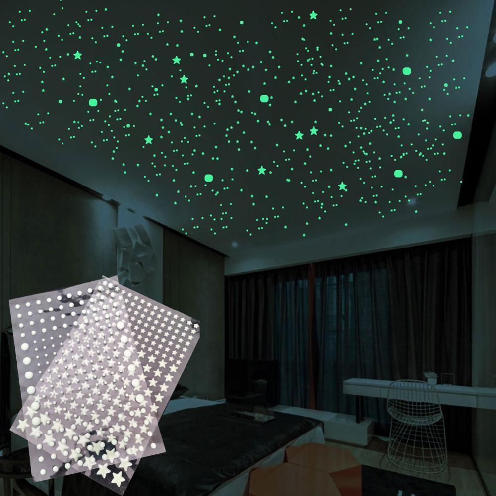 2020 Luminous Bubble Stickers Bedroom Living Room Removable Luminous Bubble Wall Stickers Star Dots Wall Decoration Stickers