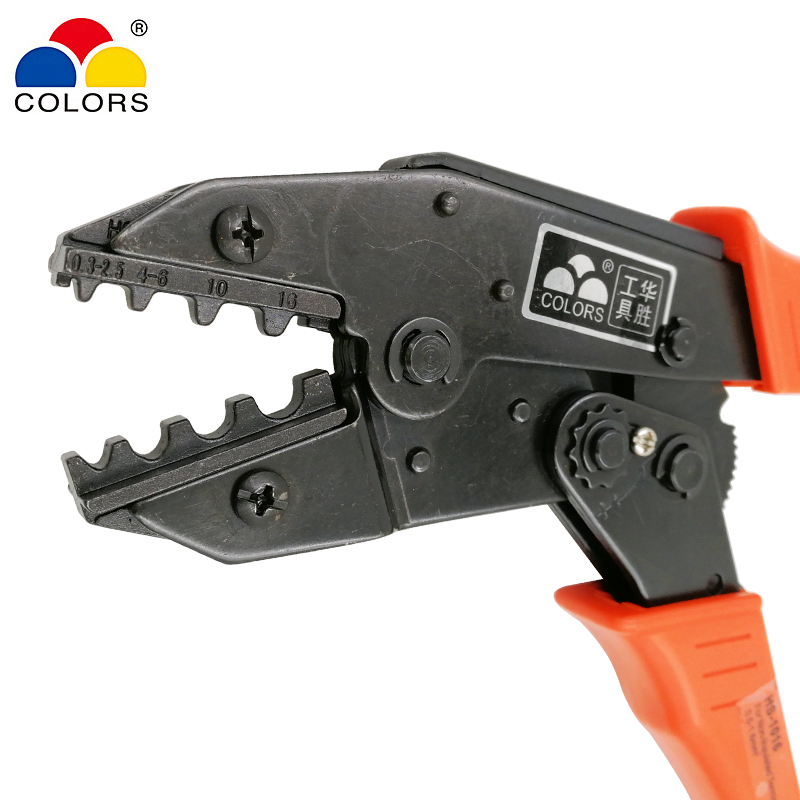 COLORS HS-1016 crimping pliers for non-insulated terminals clamp european style capacity 0.5-16mm2 20-5AWG hand tools