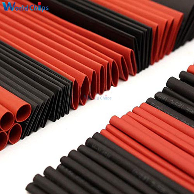 127Pcs Red Black Heat Shrink Tubing Polyolefin 2:1 Electrical Wrap Wire Cable Sleeves Insulation Shrinkable Tube Assortment Kit
