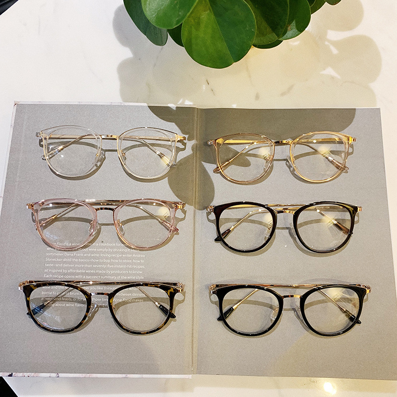 Imwete Optical Spectacle Frame Men Women Retro Plaid Frames Design Classic Gold Metal Frame Glasses Myopia Eyeglasses Frame