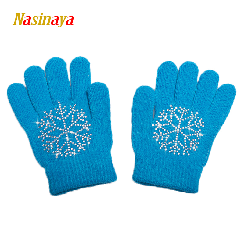 Nasinaya Figure Skating Gloves For Kids Girl Adult Magic Knitted Mittens Elastics Warm Fleece Ice Skating Snow Protect Hands 3