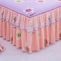 Fashion Simple Lace Bedspread Soft Sanding Bed Skirt Queen Twin King Size Fitted Bed Sheet Double Layer Ruffle Bed Skirt