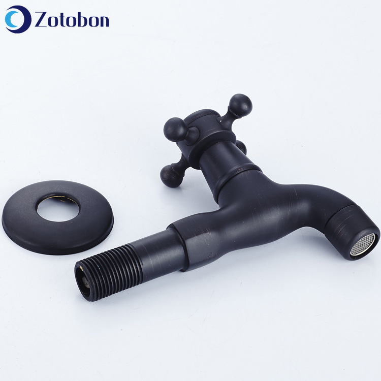 ZOTOBON Antique Brass Taps Single Hole Washing Machine Mop Sink Faucet Single Cold Bibcock Tap Outdoor Garden Retro Faucets H197