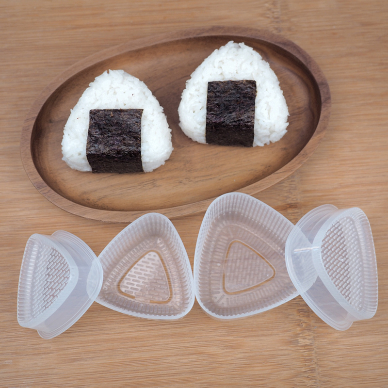 2 Pair Transparent Practical Kitchen Bento Decorating Sushi Onigiri Mold Food Press Triangular Form Rice Ball Maker Accessories