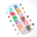 60Pcs 3D Cute Bear/Bow Ties/Butterfly Resin Nail Art Decorations Aurora Rhinestone for Nails Glitter DIY Manicure Accessories