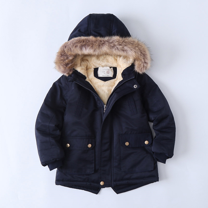 Baby Boys Clothes,Children Winter long Style Fur Warm Jacket & Outwear,Girls Cotton-padded Outwear Baby Girls Coat for Christmas