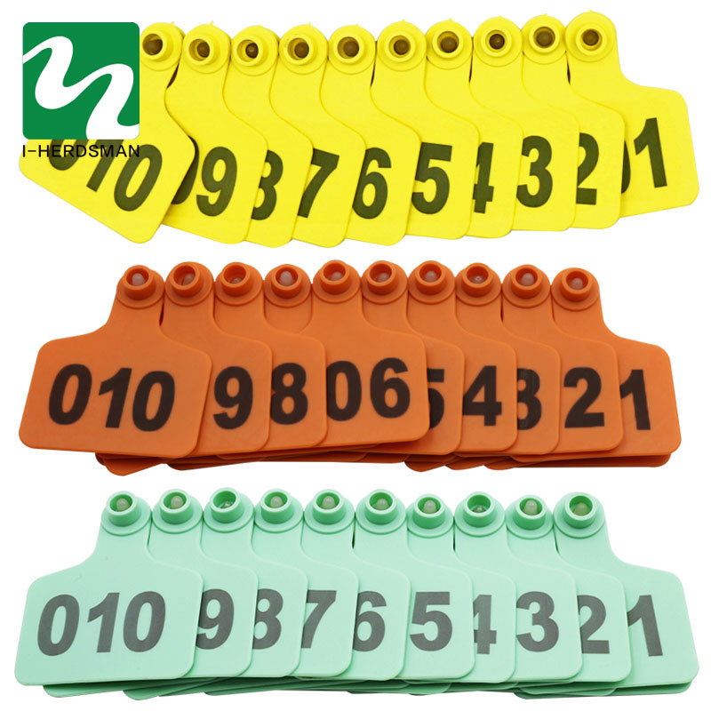 100PC Cow Cattle TPU Ear Tag Signs With Word Ear Tags Typing Copper Head Earrings Farm Animal Identification Card