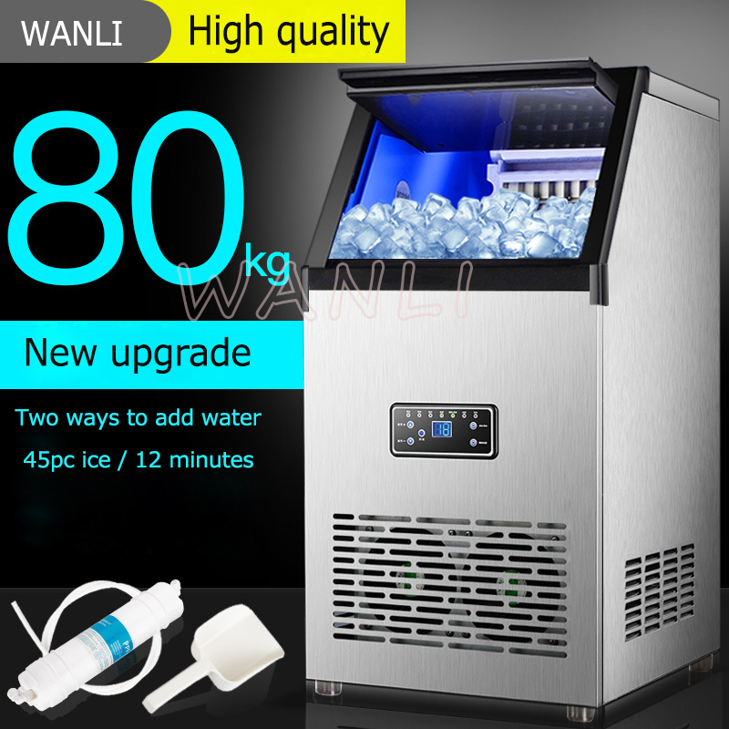 80KG/24H Ice Maker commercial cube ice machine automatic home ice machine for bar coffee shop tea shop