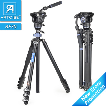 Professional Heavy Duty Video Tripod Fast Flip Lock Panoramic Fluid Head with Half Ball Bowl for Digital DSLR Camera Camcorder