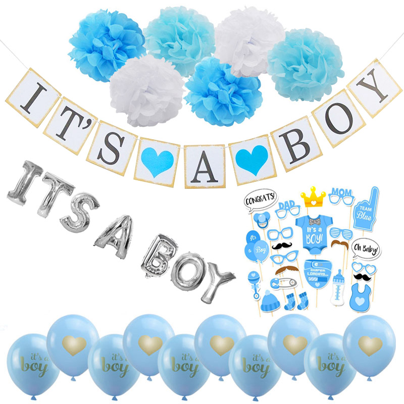1set Baby Shower Birthday Balloons Its A Girl / Boy Foil Balloon Accessories Babyshower Decorations Gender Reveal Party Supplies