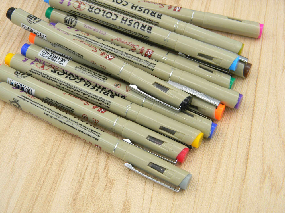 1pc new colors brush pen cartoon variegating multicolour Needle Art Markers Pen